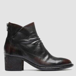 OFFICINE CREATIVE Denner 100 Black + Dark Burgundy Ankle Boots